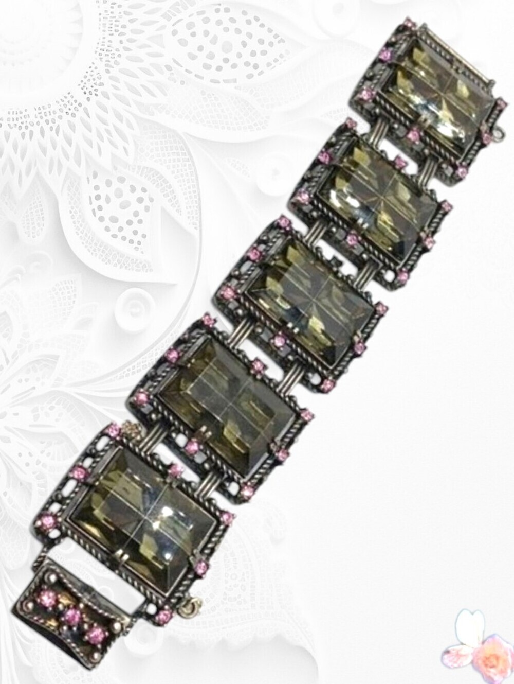 Vintage 50s Sarah Coventry Midnight Magic Japanned Finish Bracelet